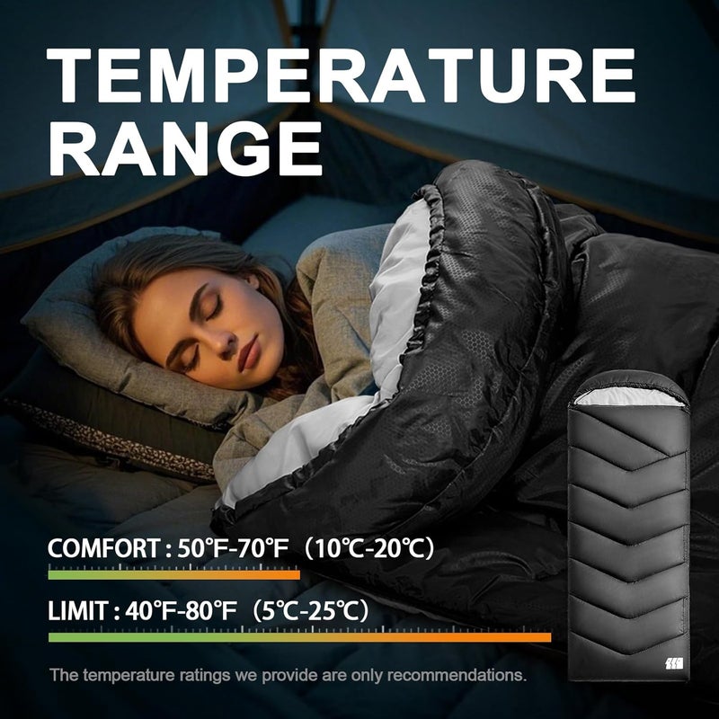 TANSTRIDER Ultralight Warm Weather Sleeping Bag - Portable, Waterproof, Compact Lightweight, Comfort with Compression Sack - Great for Outdoor Camping, Backpacking & Hiking - Image 5